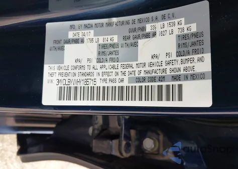 2017 Toyota Yaris Ia z USA, uszkodzony, nr VIN 3MYDLBYVXHY185715